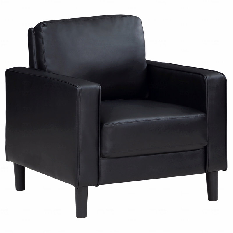 Fauteuil d'appoint noir avec accoudoirs rembourrés, Noir