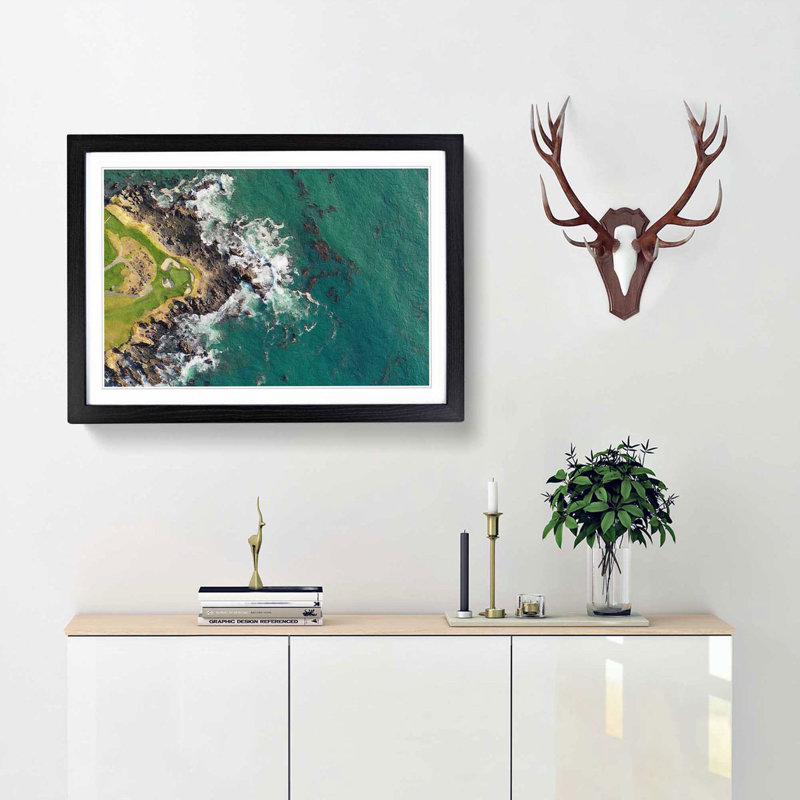 Arrowhead Point Golf Course In California - Single Picture Frame Painting, Black, 33cm H x 45cm W x 2cm D