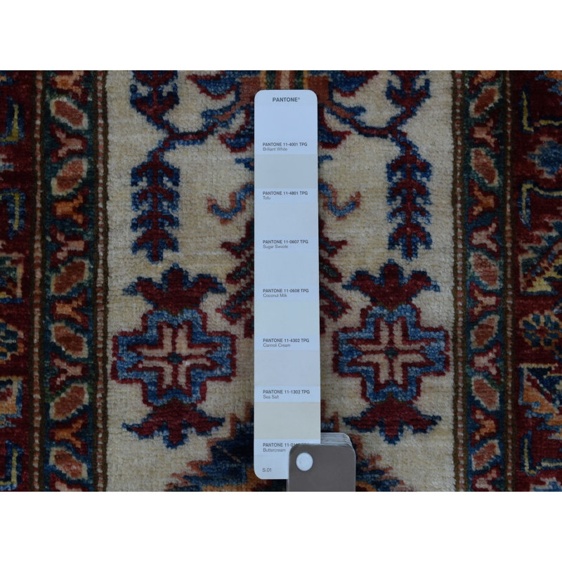 Tapis ivoire super doux en laine noué à la main 2 pi x 2 pi 10 po D90D3C45AB1941B3B6A7146031BC9147