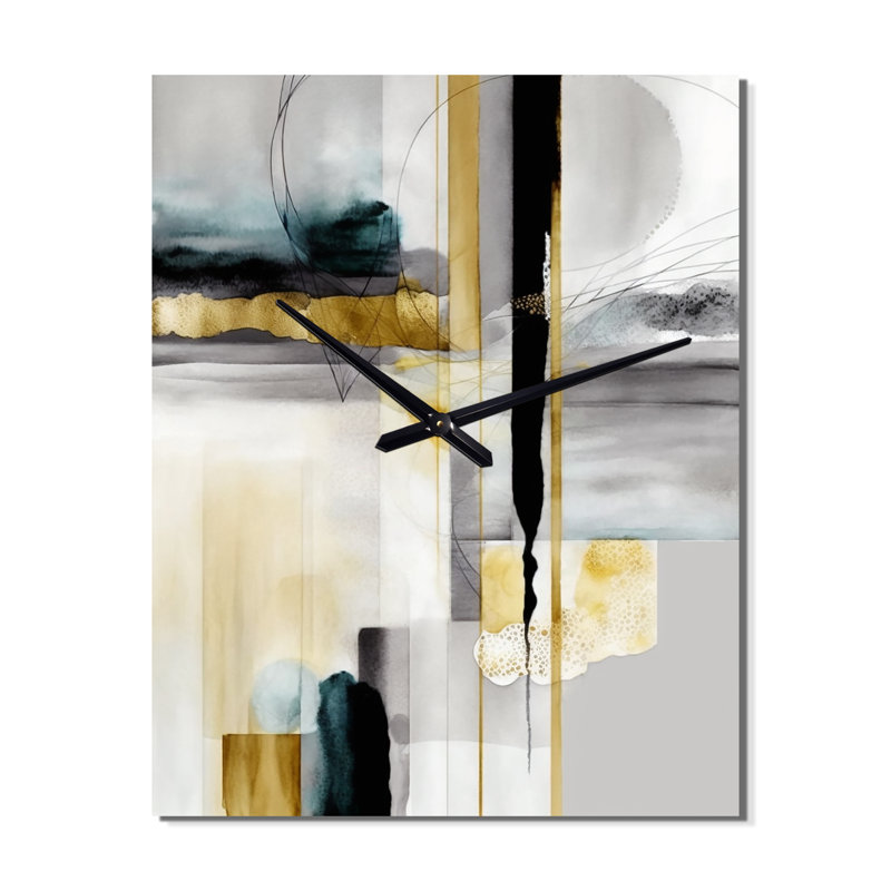 Horloge murale abstraite formes transitionnelles IV - Animaux, H 28 po x l 12 po x P 1 po