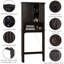 Meuble de rangement au-dessus des toilettes avec portes, étagères réglables, design lambris, organisateur de salle de bain couleur espresso
