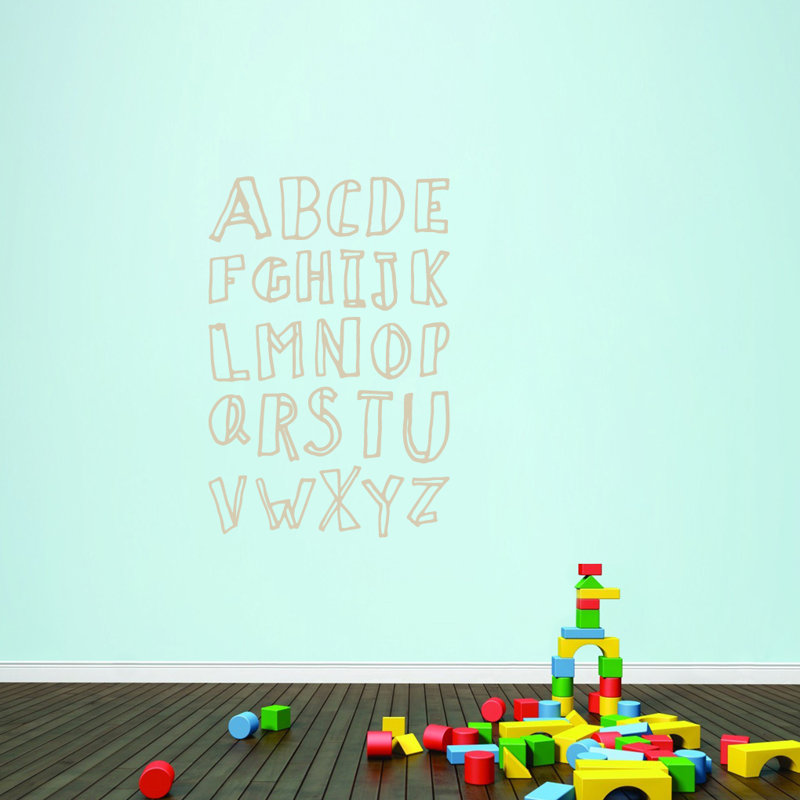 Décalcomanie murale alphabet doodle, Beige