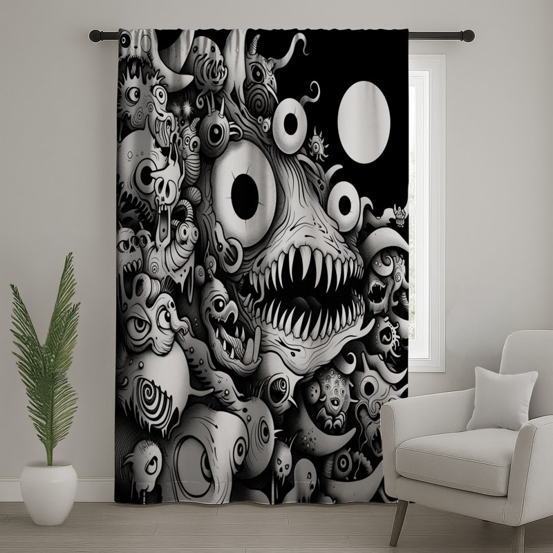 Rideaux Monster, 50 po x 92 po - 1 panneau, Transparent