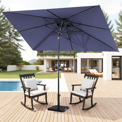 Parasol de marché rectangulaire 60 po x 106 po avec base lestée