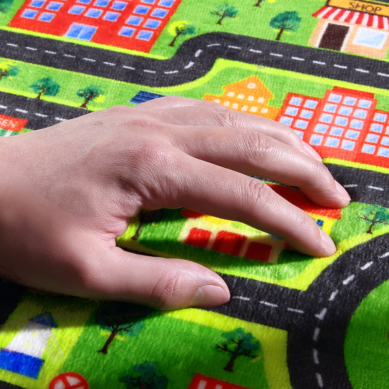 Non-Slip Washable Kids City Play Rug – Soft & Educational Road Map Carpet for Boys & Girls, Perfect for Nursery & Playroom, Safe Area Mat