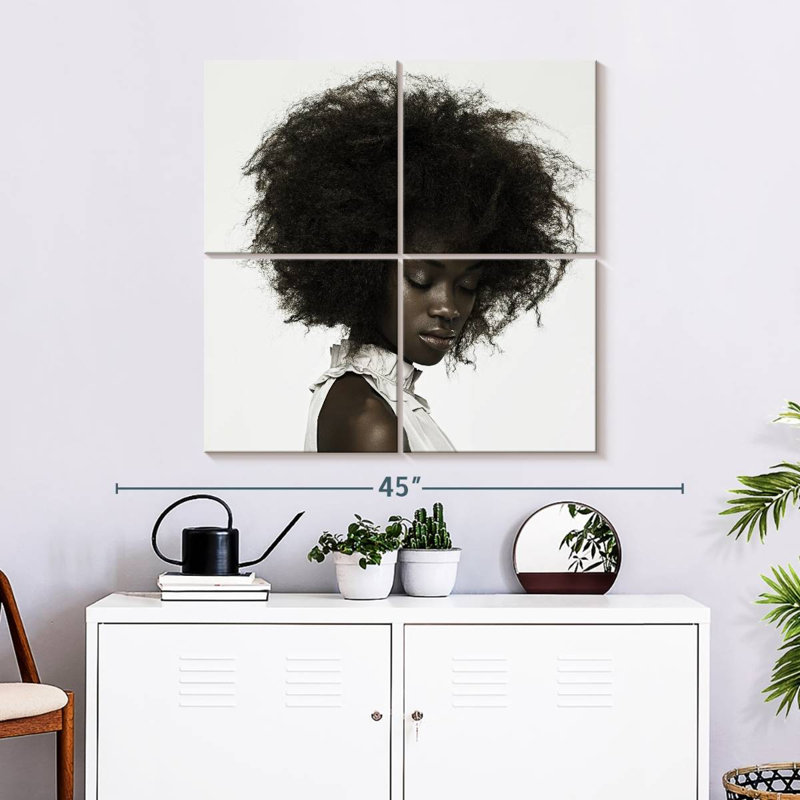 Leisha, femme aux cheveux bouclés, H 32 po x l 32 po