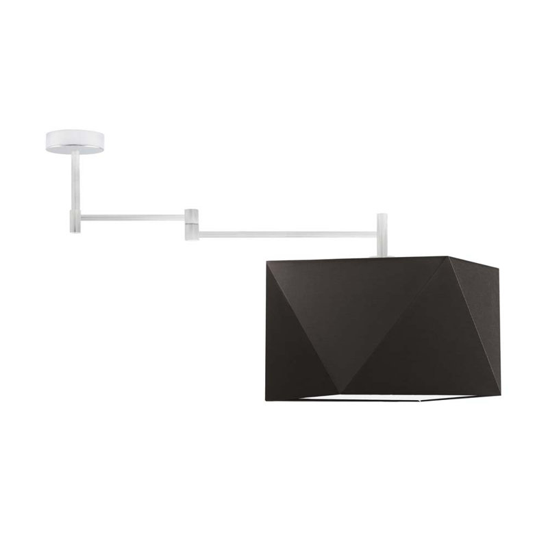 Demarie Fabric Semi Flush Mount, Black, Silver