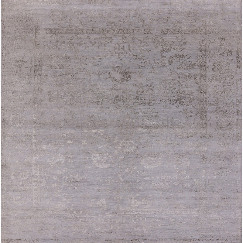 Tapis oriental gris Kirsten, Carré 4 pi