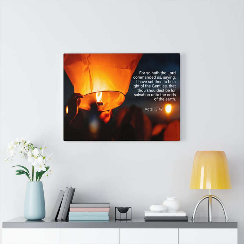 Light Of The Gentiles Acts 13:47 - Wrapped Canvas Print, 30cm H x 41cm W