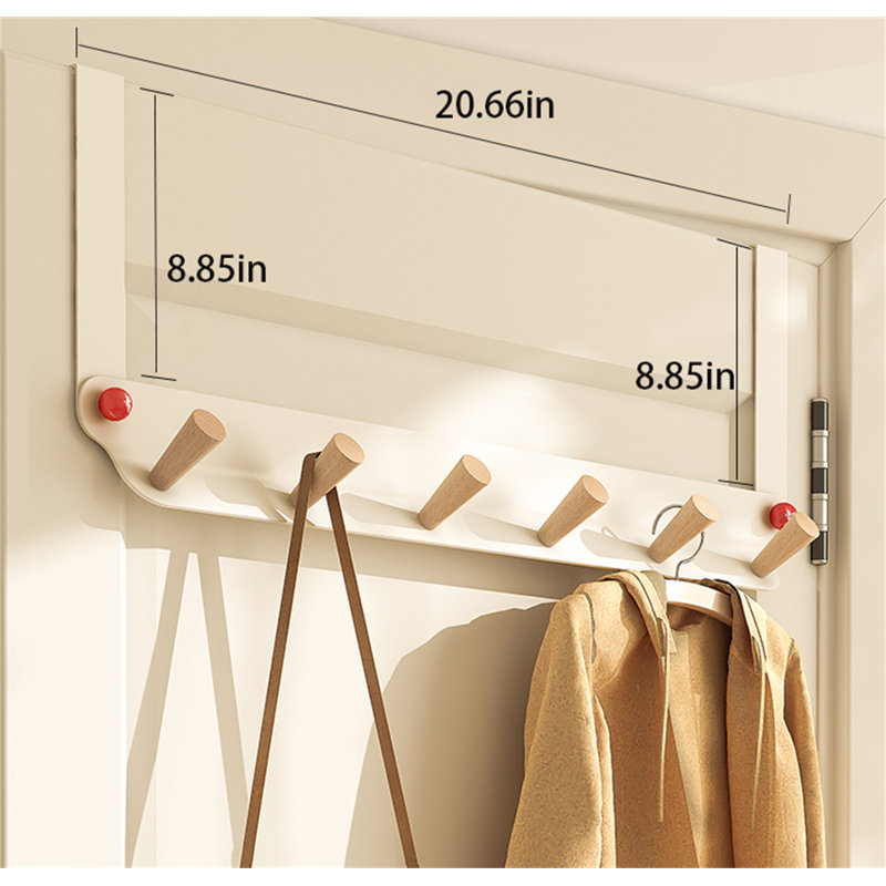 Crochet en fer sans porte, H 8,85 po x l 20,66 po x P 1,83 po
