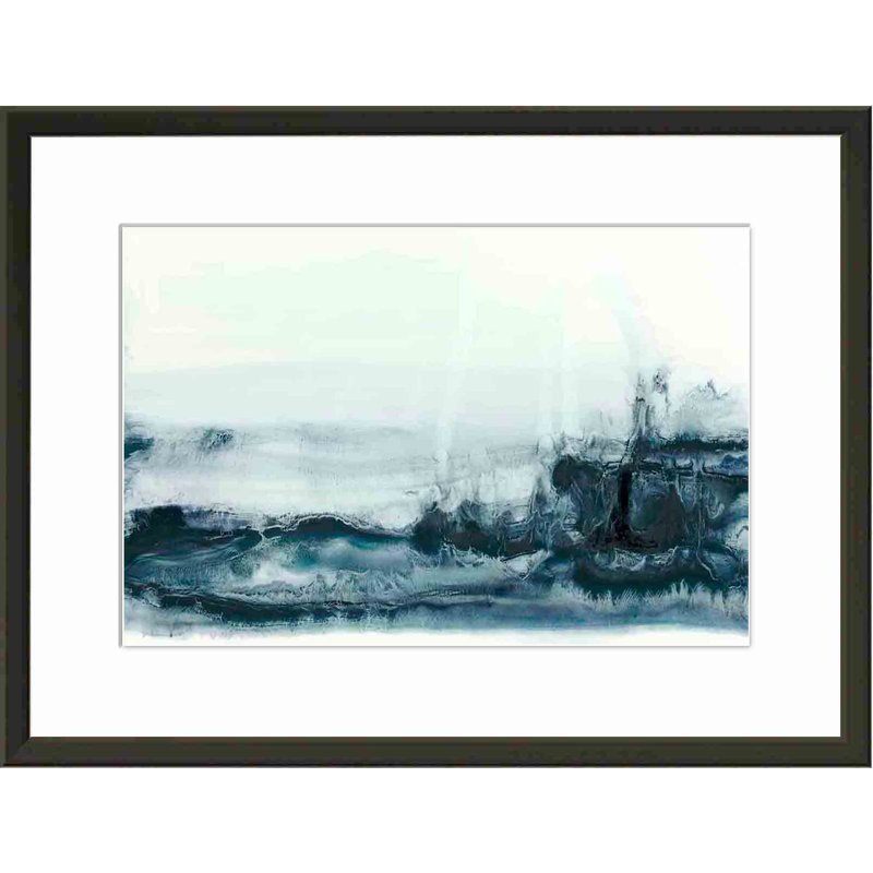 «Rip Current I» par Ethan Harper - peinture encadrée, H 12,09 po x l 16,09 po x P 1,1 po, Noir
