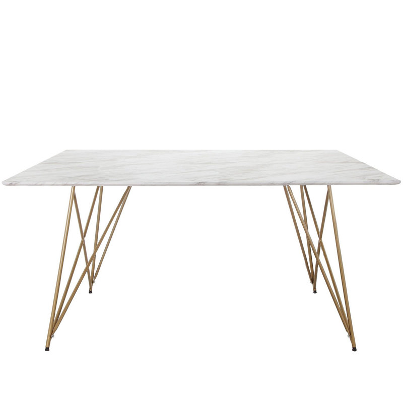 Direen Faux Marble Top Dining Table, H75 x L160 x W90cm