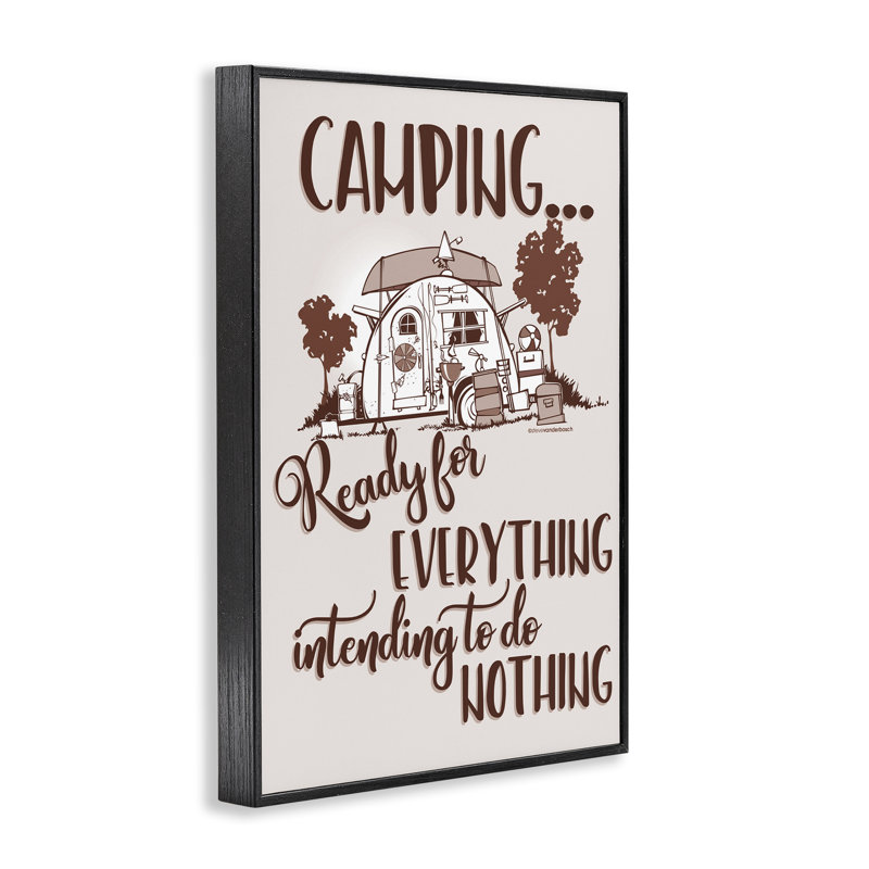 Everything & Nothing Camping Giclee Art by Steve Vanderbosch, 18" H x 12" W, Midnight Black Framed Giclee