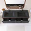 Meuble-lavabo simple 60 po avec lavabo à quartz noir-978938695