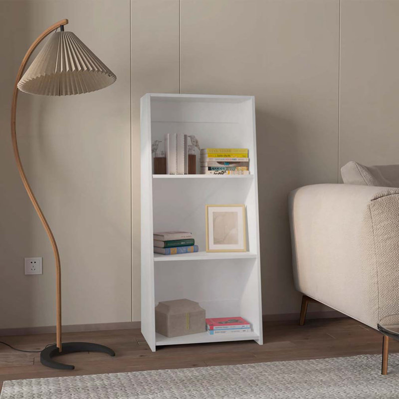 White Bookcase with Three Shelf, White