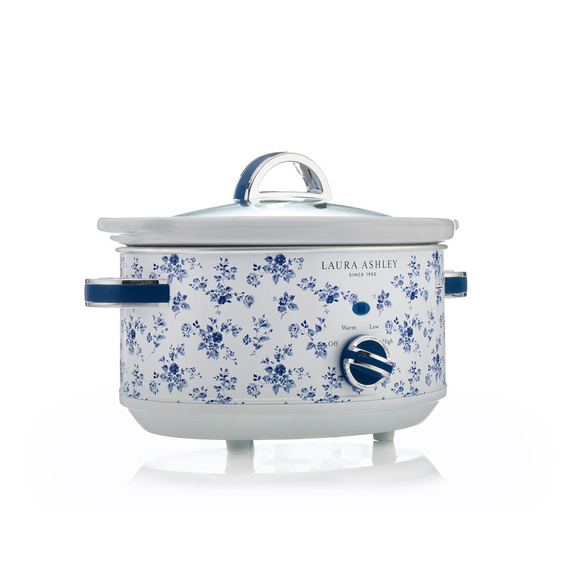 Laura Ashley Slow Cookers, Large Capacity, Energy Efficient Slow-Cooker with 3 Heat Settings. Detachable Ceramic Pot with Tempered Glass Lid