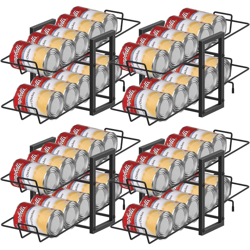 Ensemble de 4 boîtes de rangement, 2 compartiments de rangement pour aliments en conserve pouvant contenir jusqu'à 40, organisateur de boîte de rangement pour armoire garde-manger