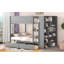 Lit superposé double avec 2 tiroirs et armoire multicouche, gris-112416141-112416138