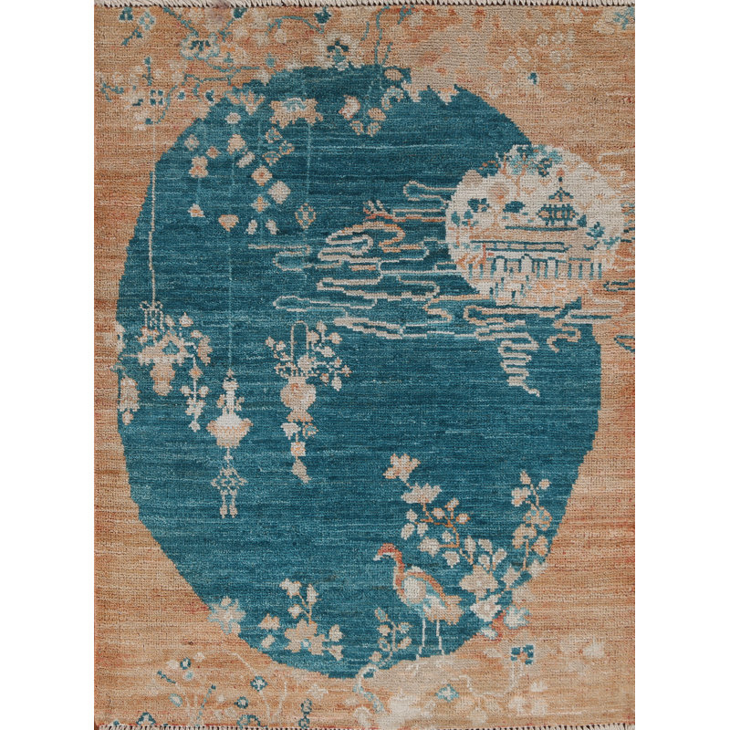 One-of-a-Kind 2'11" X 3'11" New Age Wool Area Rug in Blue
