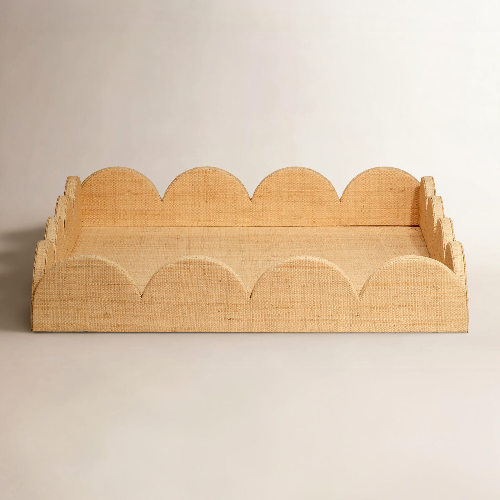Raffia Tray - Set of 1, Brown