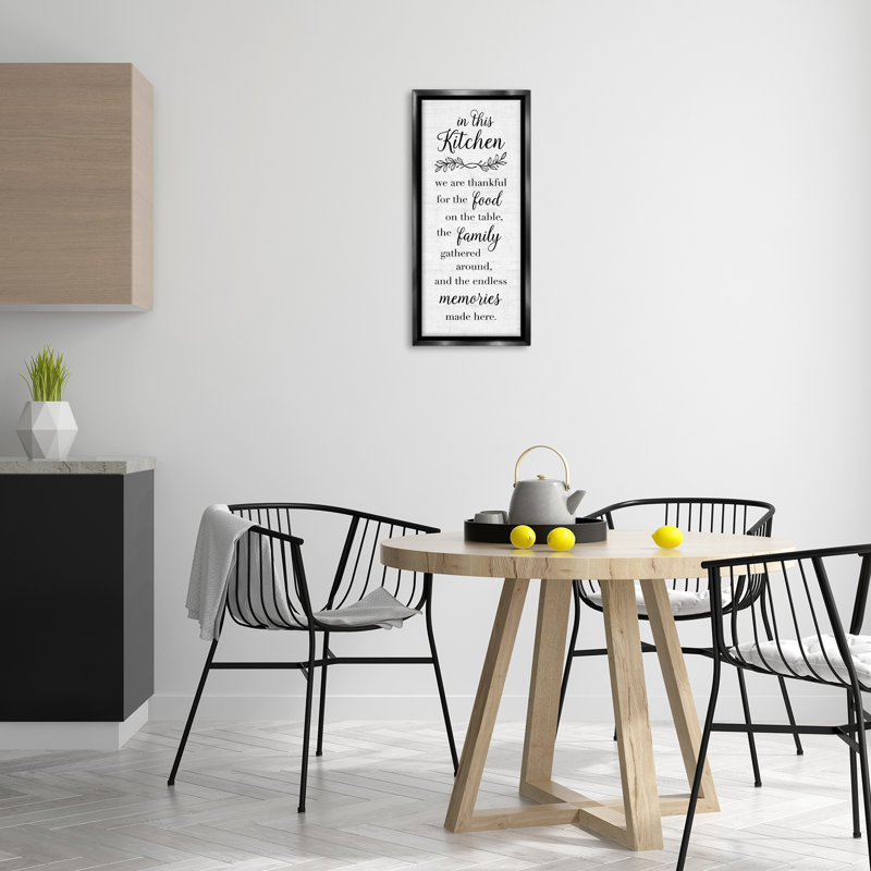  Art mural sur toile flottant Kitchen Kitchen Gratitude par Natalie Carpentieri, H 25 po x l 11 po