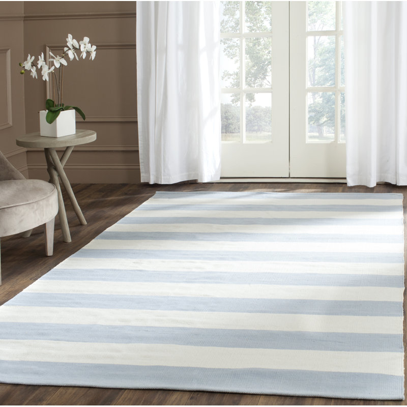 Dunkelberger Striped Cotton Flatweave Area Rug, Rectangle 122 x 183 cm