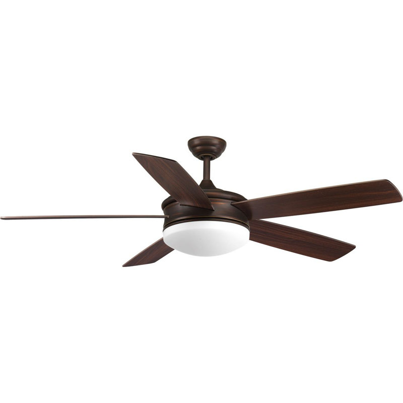 Fresno 60'' Ceiling Fan with LED Lights, Antique Bronze with Dark Walnut Blades