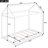 Twin Size Wooden House Bed, White-540313535