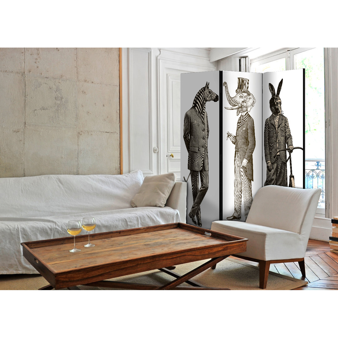 135cm W x 172cm H 3 - Panel Wood Folding Room Divider