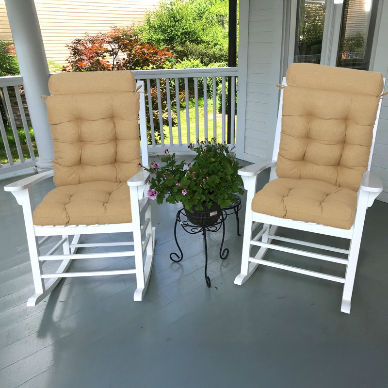 Ensemble de coussins de chaise d'extérieur à haut dossier, Brun