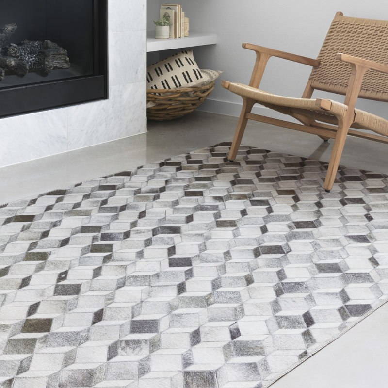 Tapis ivoire à motif géométrique Rogers, Rectangle 5 pi x 7 pi 6 po