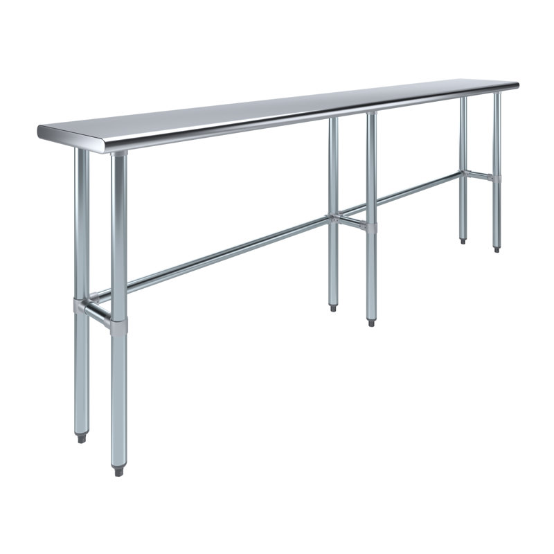 Table de travail en acier inoxydable, H 35 po x L 96 po x L 14 po