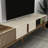 Modern TV Stand with Multiple Shelves, Walnut & Travertine Finish, 70.9 x 15.7 x 15.0 inches | 100% Melamine Coated Particle Board, Thickness: 0.7 inches | Plastic Legs, Wall-Mountable, 66 lbs Capacity, Stylish & Functional Design