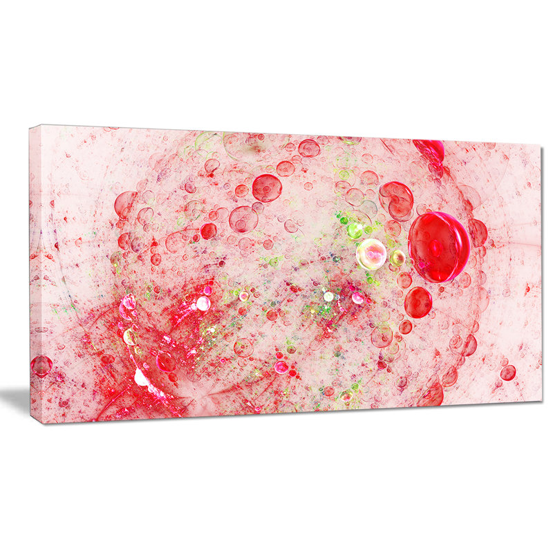 « red fractal planet of bubbles », impression sur toile tendue, H 16 po x l 32 po x P 1 po