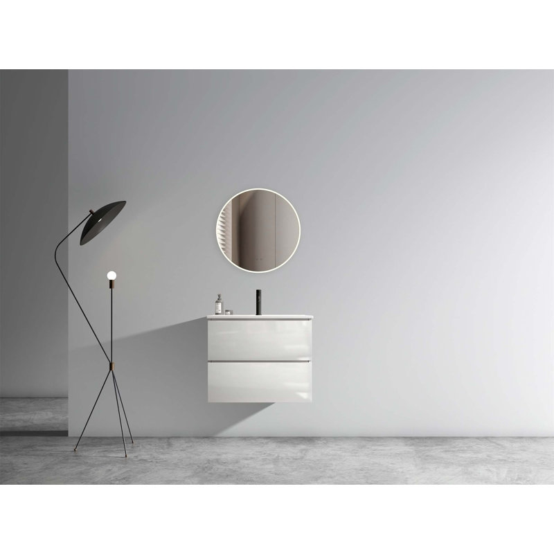 Meuble-lavabo mural 24 po avec lavabo, Blanc