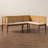 Bearnard Bali & Pari Tabanan Modern Bohemian Nautral Brown Rattan And Brown Acacia Wood 2-Piece Dining Nook Banquette Set