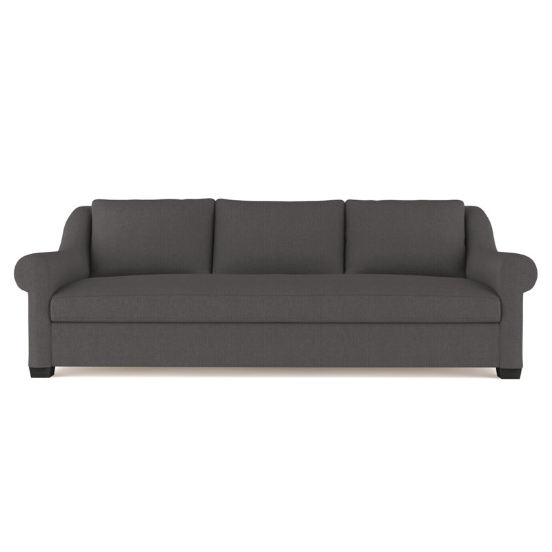Canapé Thompson, Lin graphite carré, H 32 po x l 108 po x P 46 po, Ébène
