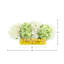 Hortensias disposés dans un vase ovale avec des citrons