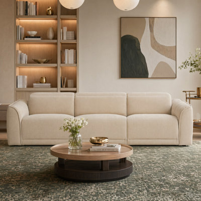 110.2'' Zero Wall Power Recliner Sofa With Adjustable Headrest And Easy-Clean Chenille Fabric