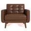 Fauteuil d'appoint rembourré en similicuir de 36,61 po de large avec siège capitonné (ensemble de 3)-119023949