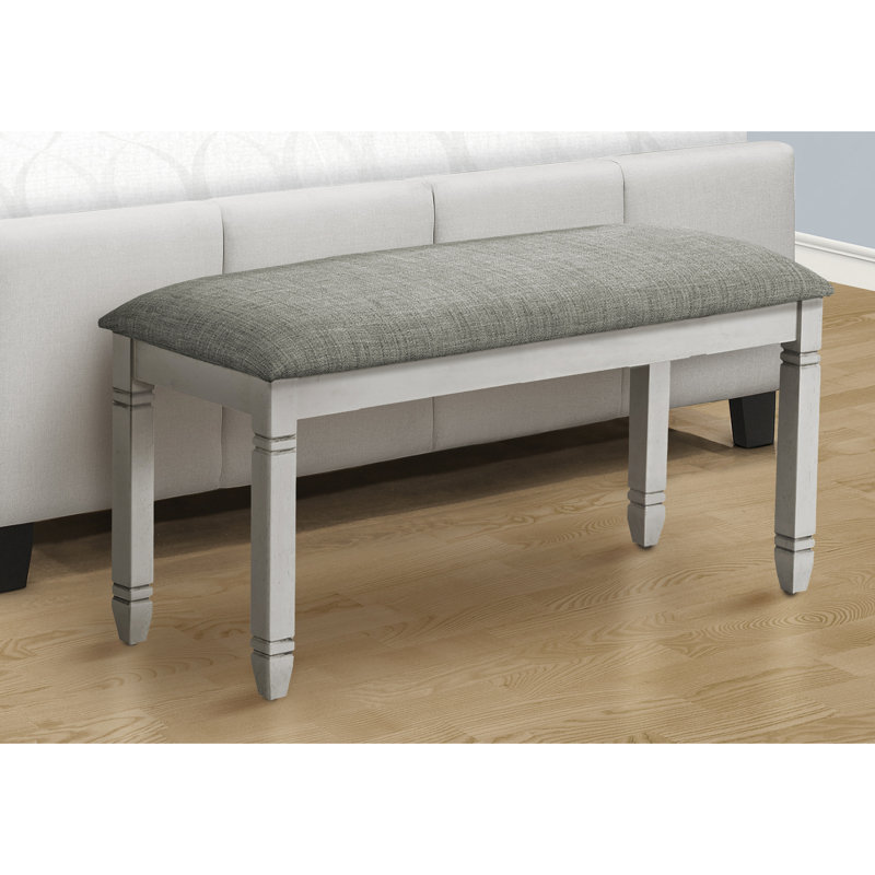 Banc en bois massif avec revêtement gris pour les salles à manger modernes élégantes