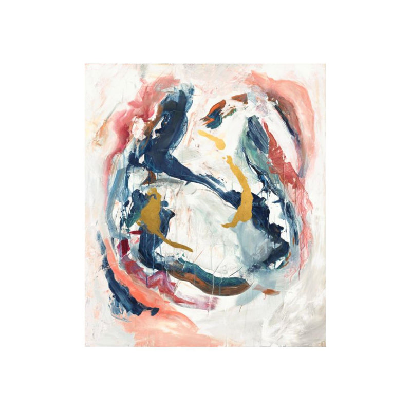 «Color and Gold Swirls II» par Eugene Fletcher - Impression sur toile, Or doré, H 28 po x l 24 po