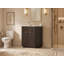Meuble-lavabo sur pied de 61 cm (24 po) avec lavabo simple, portes cannelées et rangement, brun-505760984-506938084