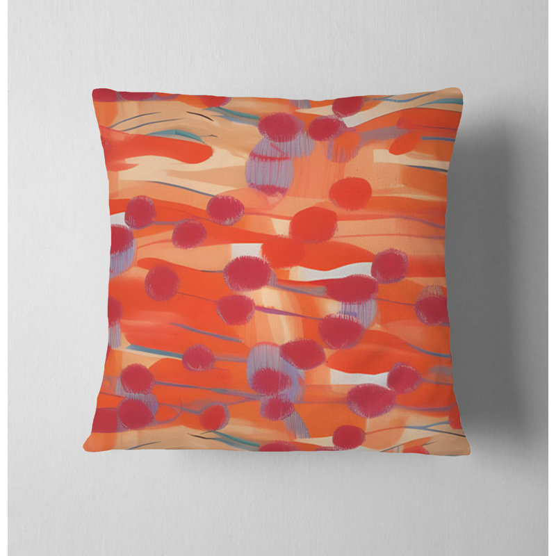 Throw Pillow Cover Only, H 18 po x l 18 po, Red/Orange Abstract 5