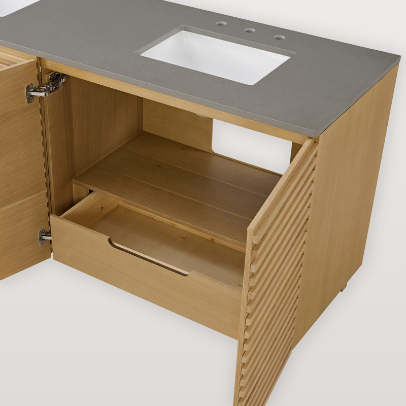 Meuble-lavabo double 72 po avec comptoir en quartz Linnea