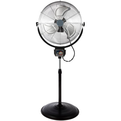 Optimus F-4205 20 Inch 3 Speed Standing Oscillating Industrial Floor Fan, Chrome