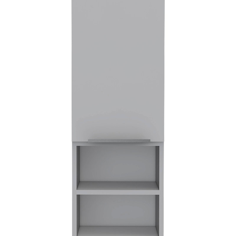 Armoire de salle de bain blanche avec 4 tablettes et compartiments spacieux