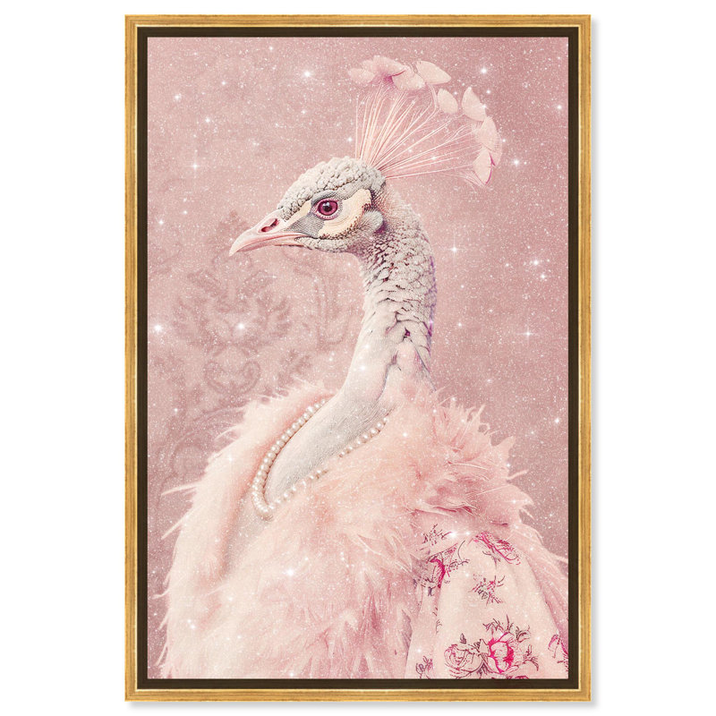 Art mural Classy Glam Peacock par Pop Art, H 37 po x l 25 po, Cadre doré