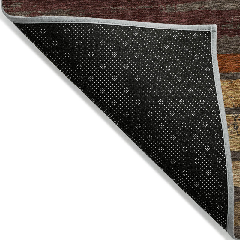 Chocolate Striped Synthetic Flat Woven Washable Rug 20" x 30"