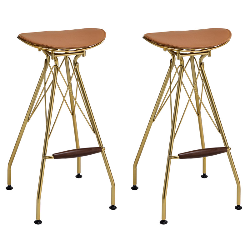 2 tabourets de bar or et whisky - siège de selle avec repose-pieds pour un espace de divertissement élégant (paire) Golf
